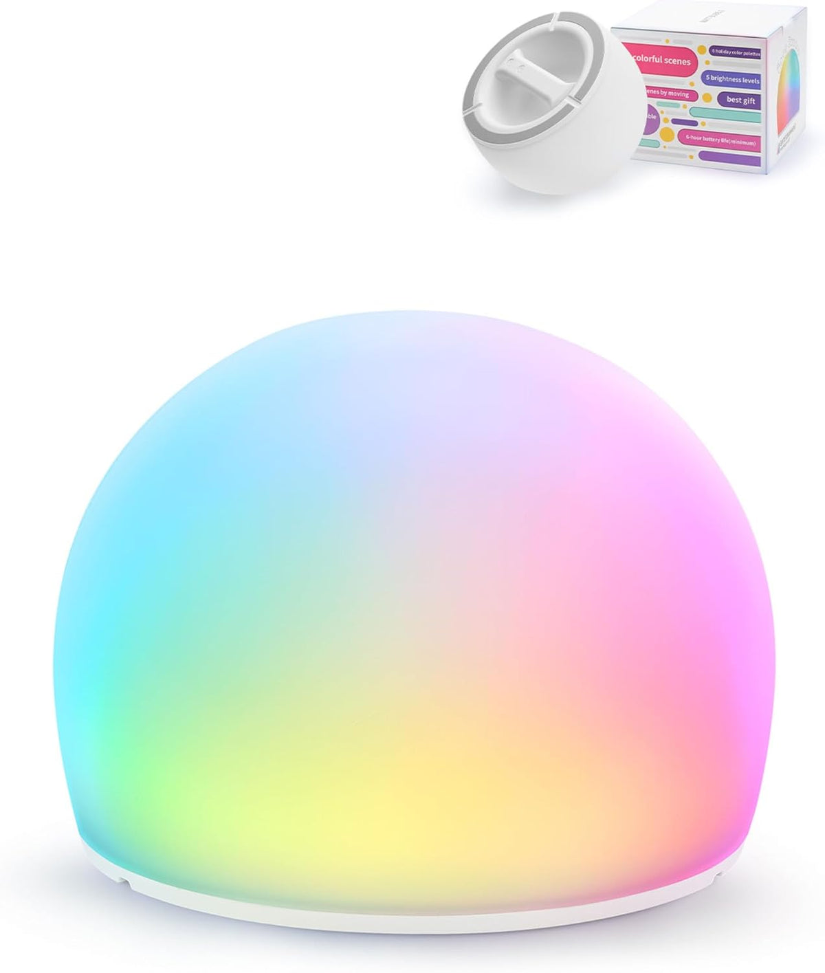Squishy Egg Night Light Pro for Kids, Soft Egg Light with Multi Colors, Interactive Tap Light Stress Relief, Fidgets Toys, 5 Levels Brightness, Auto-dim in 30 Minutes