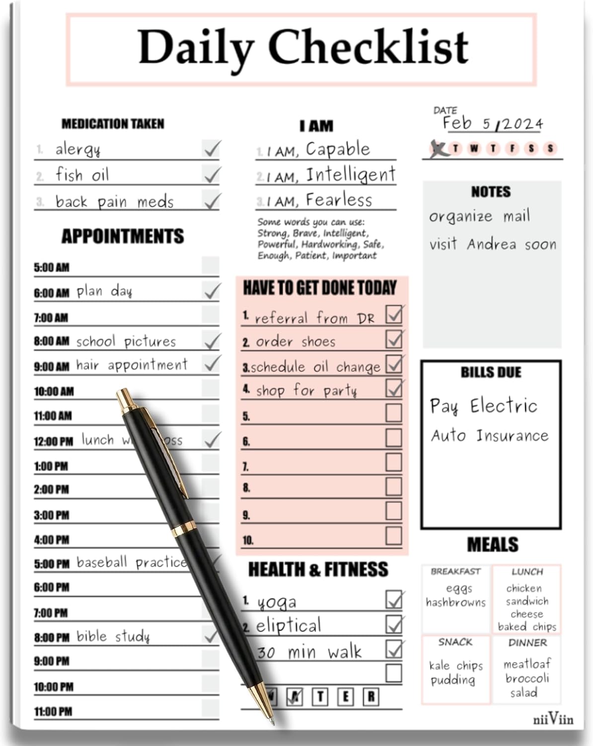 ADHD Planner for Adults & Women - 2026 Productivity Planner & Daily To Do List & Task Notepad, Neurodivergent Tools for Adults, Undated Full Focus Organization Pad with 50 Tear-Off Sheets, 8.5 x 11 Inch
