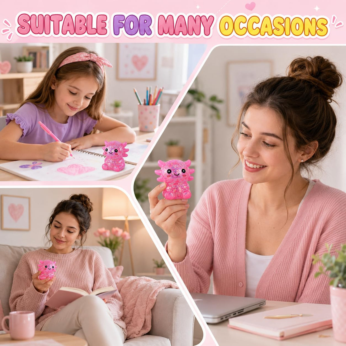 Axolotl Squishy Squeeze Toys Soft Slow Rebound Cute Stress Relief Sensory Toy for Boys & Girls Age 3+, Portable Fun & Relaxing Companion for Home, Office, Classroom (Blue)