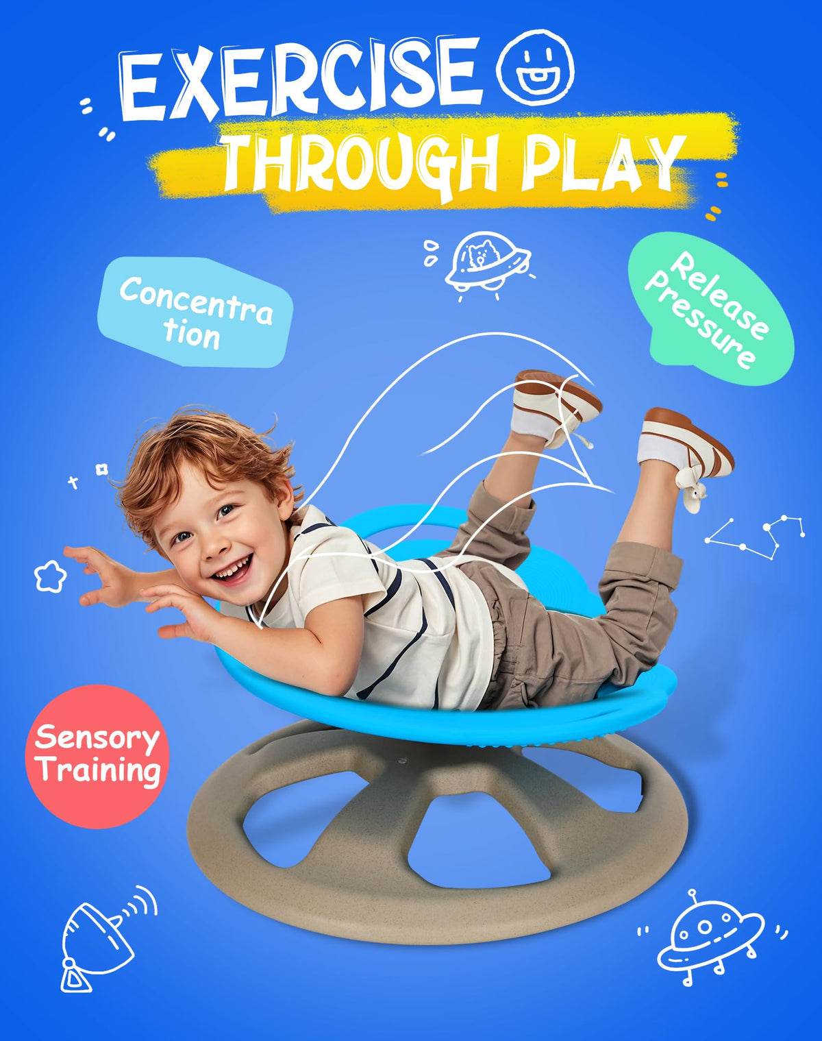 FERUERW Spinning Chair for Autistic Kids, Autism Sensory Toy Gifts