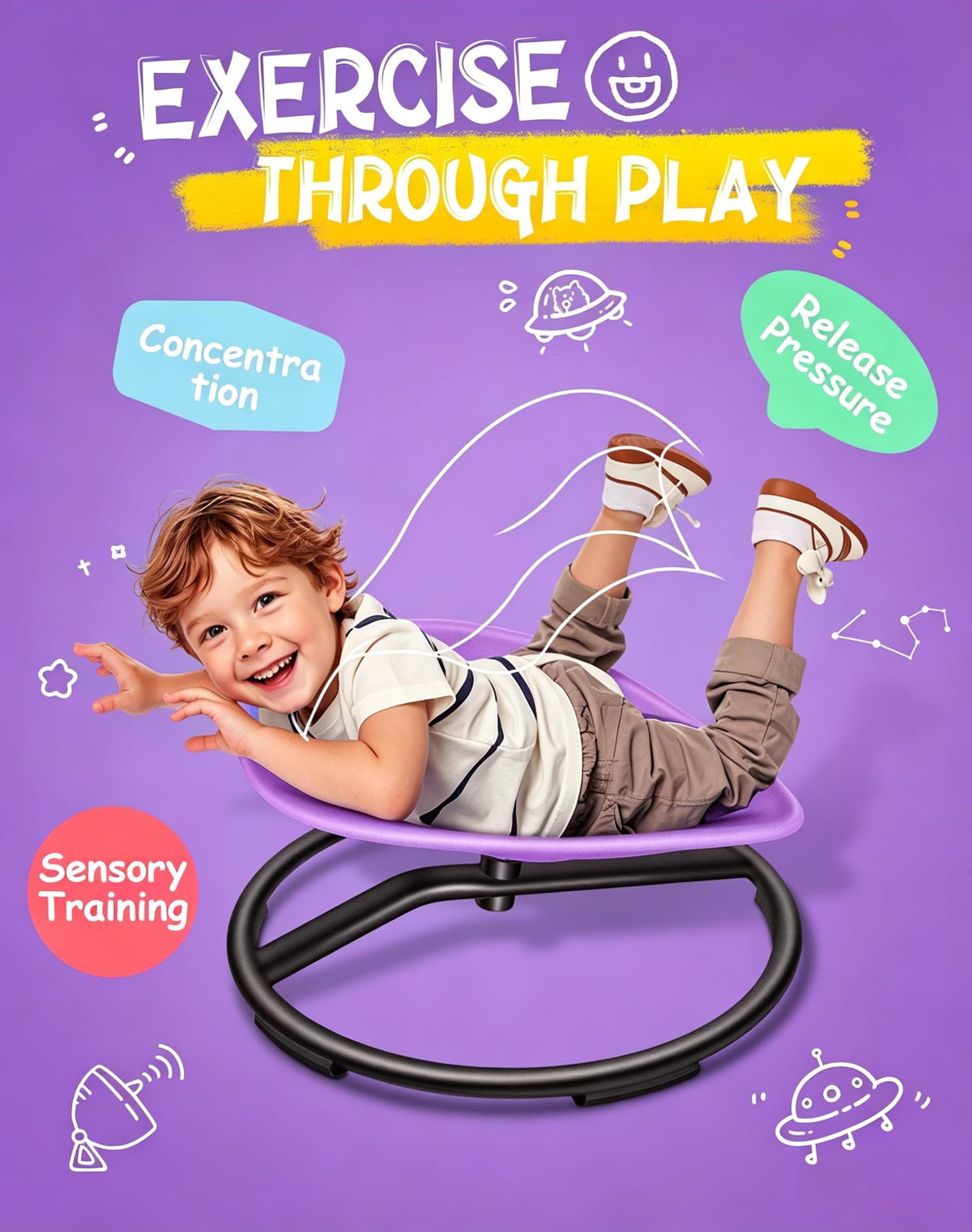 FERUERW Spinning Chair for Autistic Kids, Autism Sensory Toy Gifts