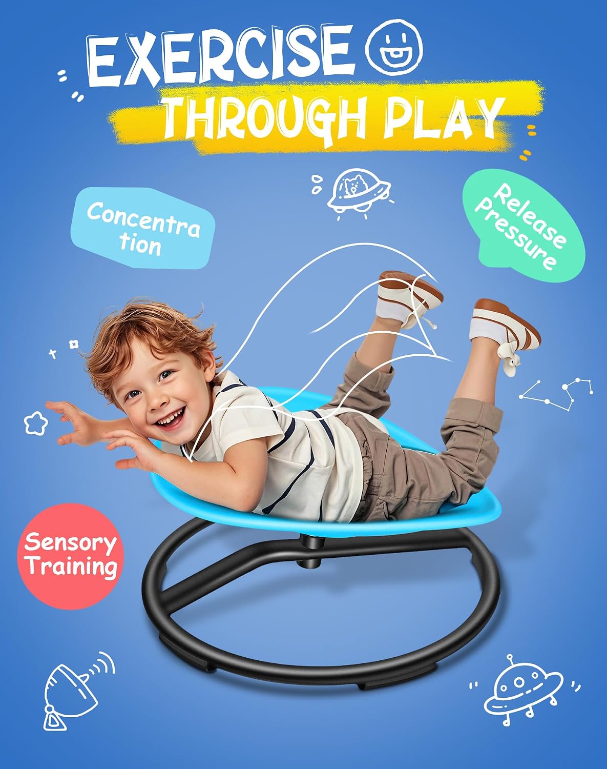 FERUERW Spinning Chair for Autistic Kids, Autism Sensory Toy Gifts