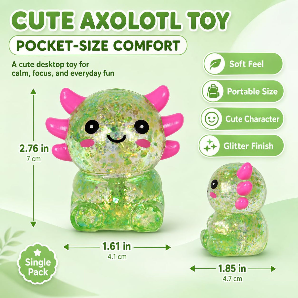 Axolotl Squishy Squeeze Toys Soft Slow Rebound Cute Stress Relief Sensory Toy for Boys & Girls Age 3+, Portable Fun & Relaxing Companion for Home, Office, Classroom (Blue)