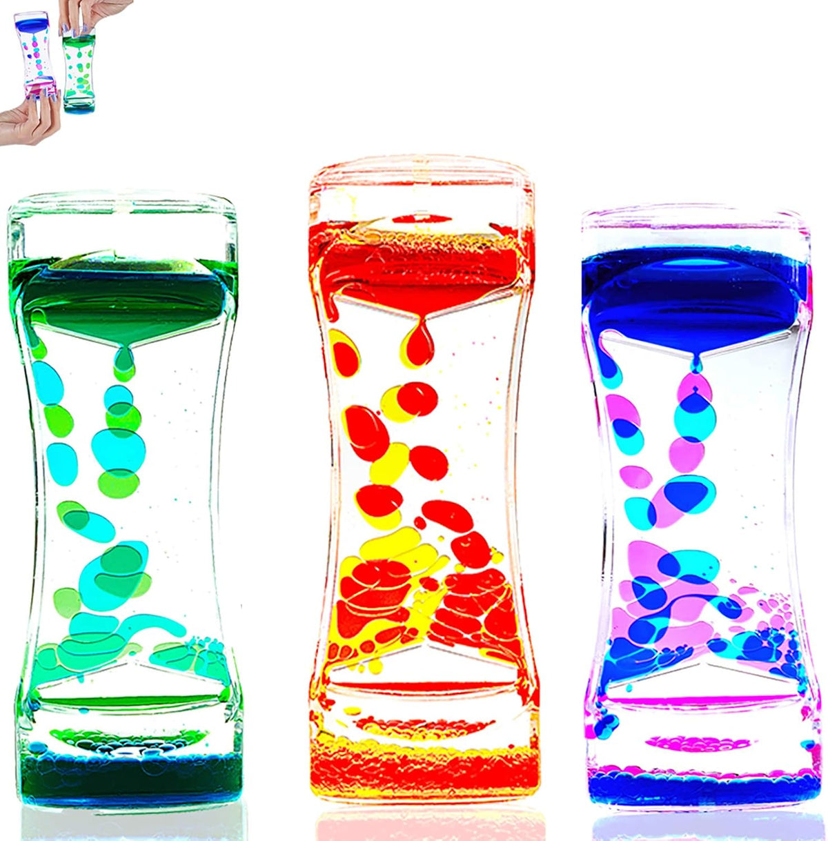 3 Pack Liquid Motion Bubbler Timer Sensory