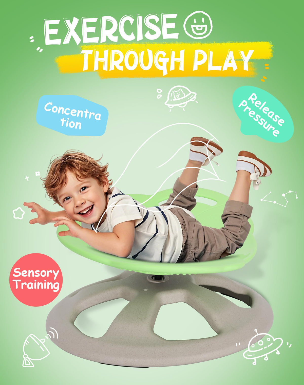 FERUERW Spinning Chair for Autistic Kids, Autism Sensory Toy Gifts