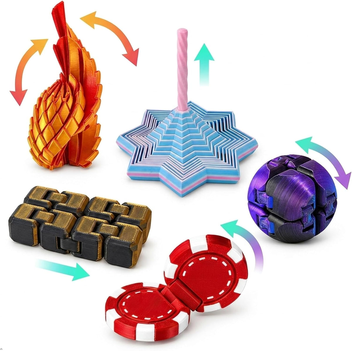 18PCS 3D Printed Fidget Toys Set