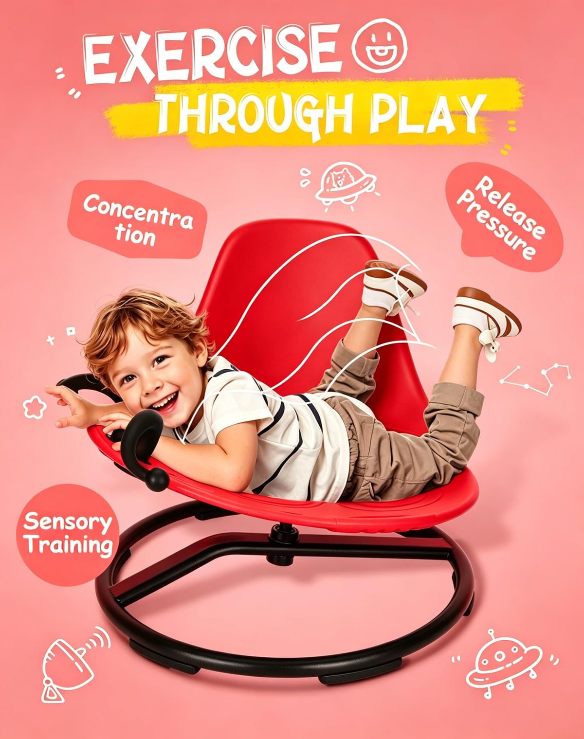 FERUERW Spinning Chair for Autistic Kids, Autism Sensory Toy Gifts