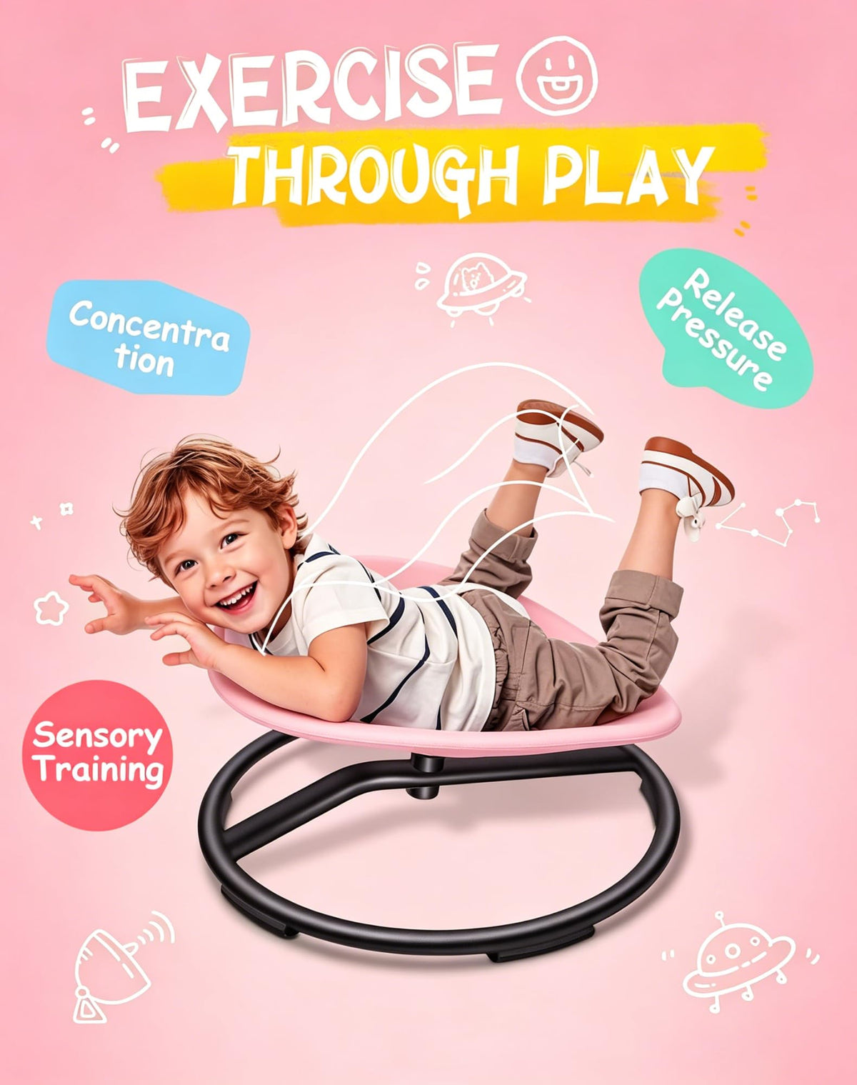 FERUERW Spinning Chair for Autistic Kids, Autism Sensory Toy Gifts