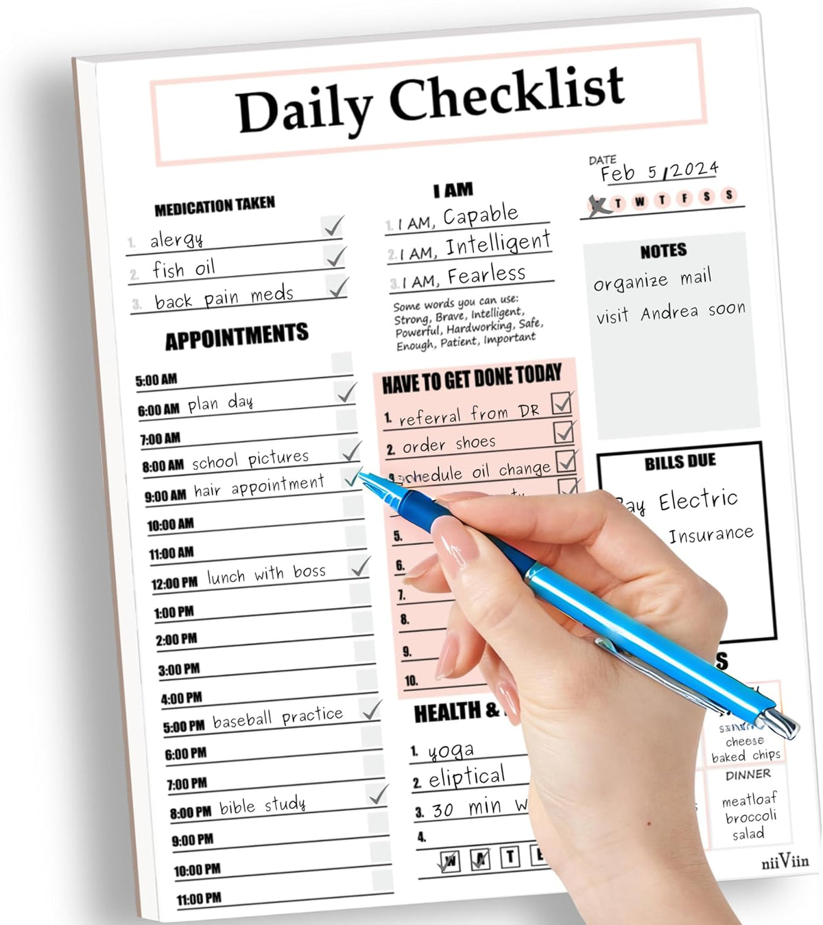 ADHD Planner for Adults & Women - 2026 Productivity Planner & Daily To Do List & Task Notepad, Neurodivergent Tools for Adults, Undated Full Focus Organization Pad with 50 Tear-Off Sheets, 8.5 x 11 Inch