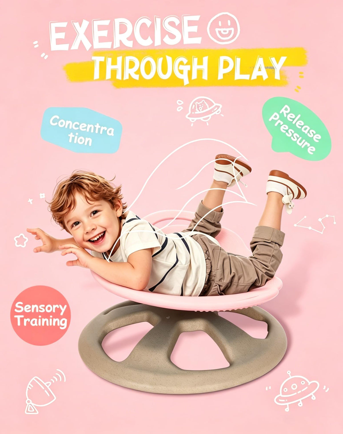 FERUERW Spinning Chair for Autistic Kids, Autism Sensory Toy Gifts