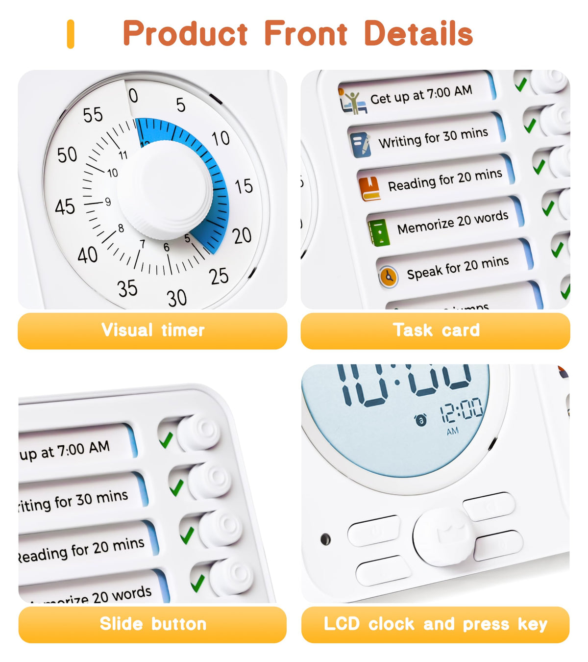 Herloreen Visual Timer for ADHD, Chore Chart & Task Planner for Kids,Adults