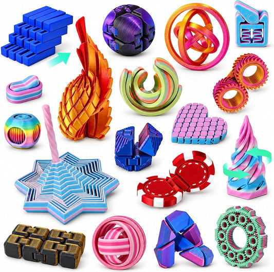 18PCS 3D Printed Fidget Toys Set