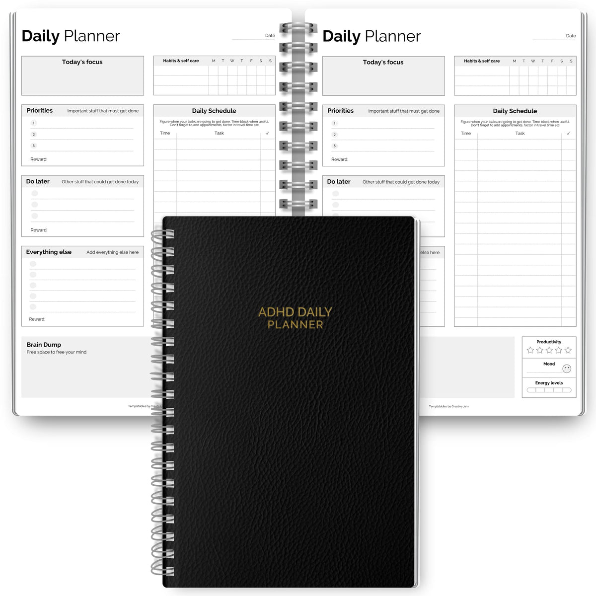 ADHD Daily Planner for Neurodivergent Adults - Productivity Daily Planner & Task Management to Stay Organized and Focused (Rainbow)