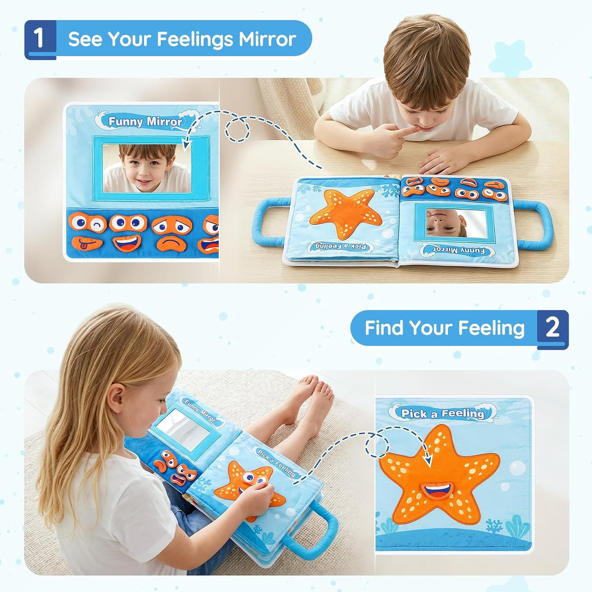 Weighted Calming Book for Kids, Sensory Toys for Calm Down, Stress, Anxiety