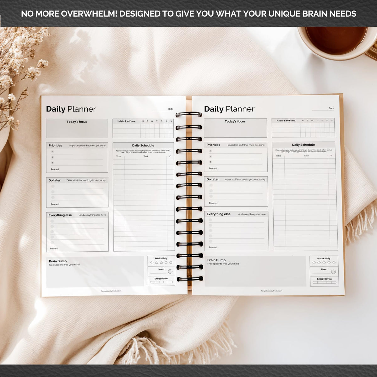 ADHD Daily Planner for Neurodivergent Adults - Productivity Daily Planner & Task Management to Stay Organized and Focused (Rainbow)