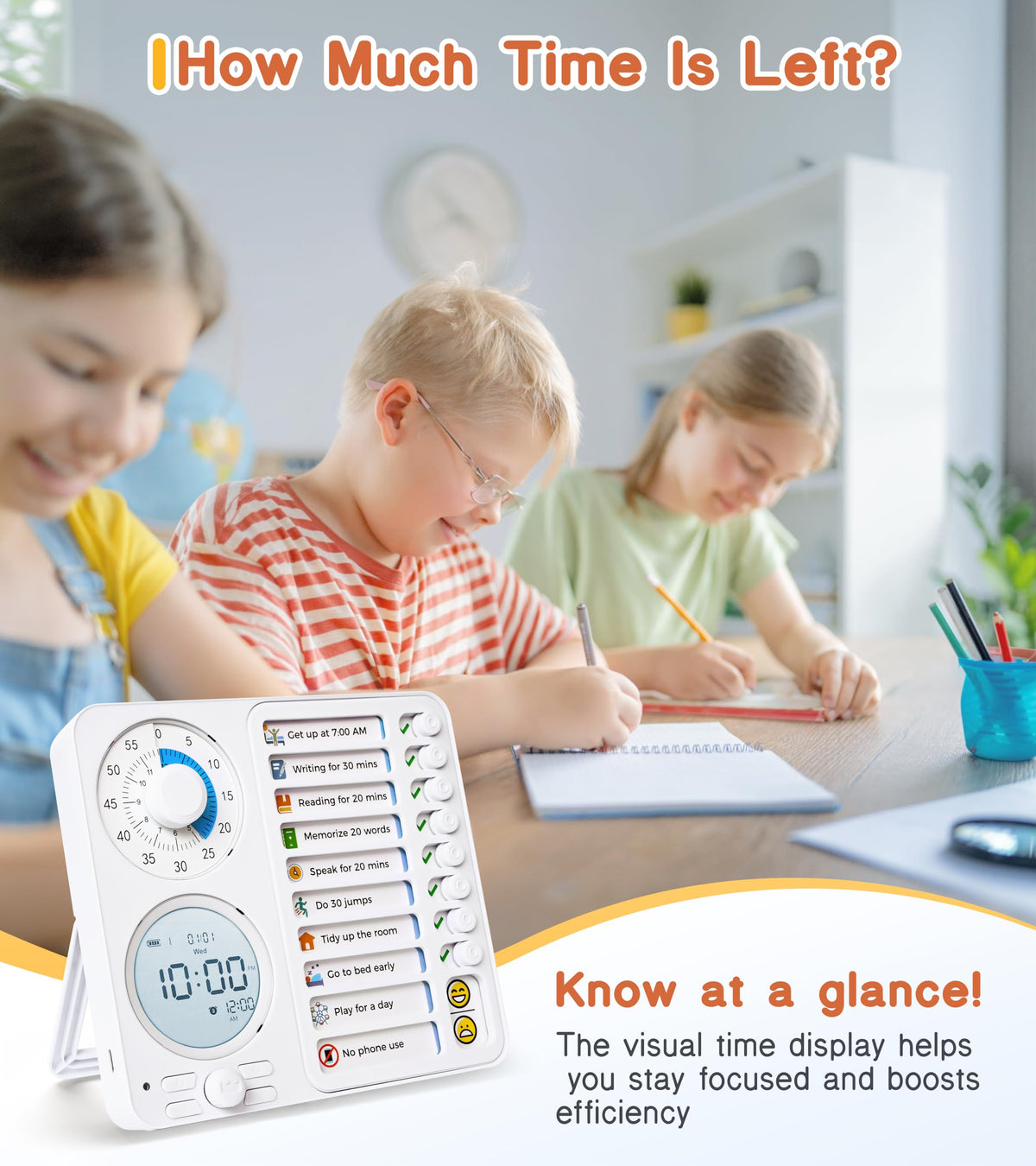Herloreen Visual Timer for ADHD, Chore Chart & Task Planner for Kids,Adults