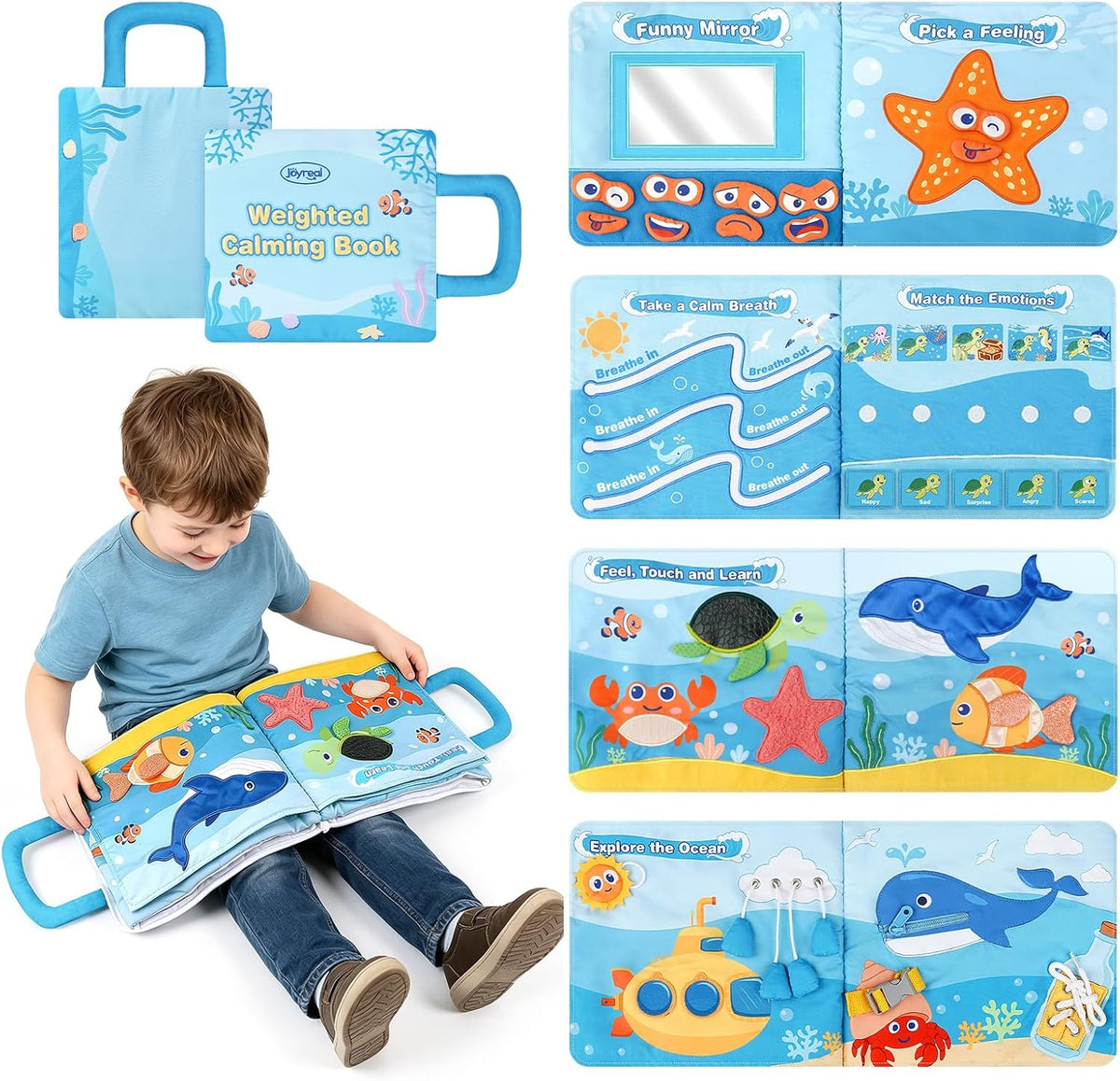 Weighted Calming Book for Kids, Sensory Toys for Calm Down, Stress, Anxiety