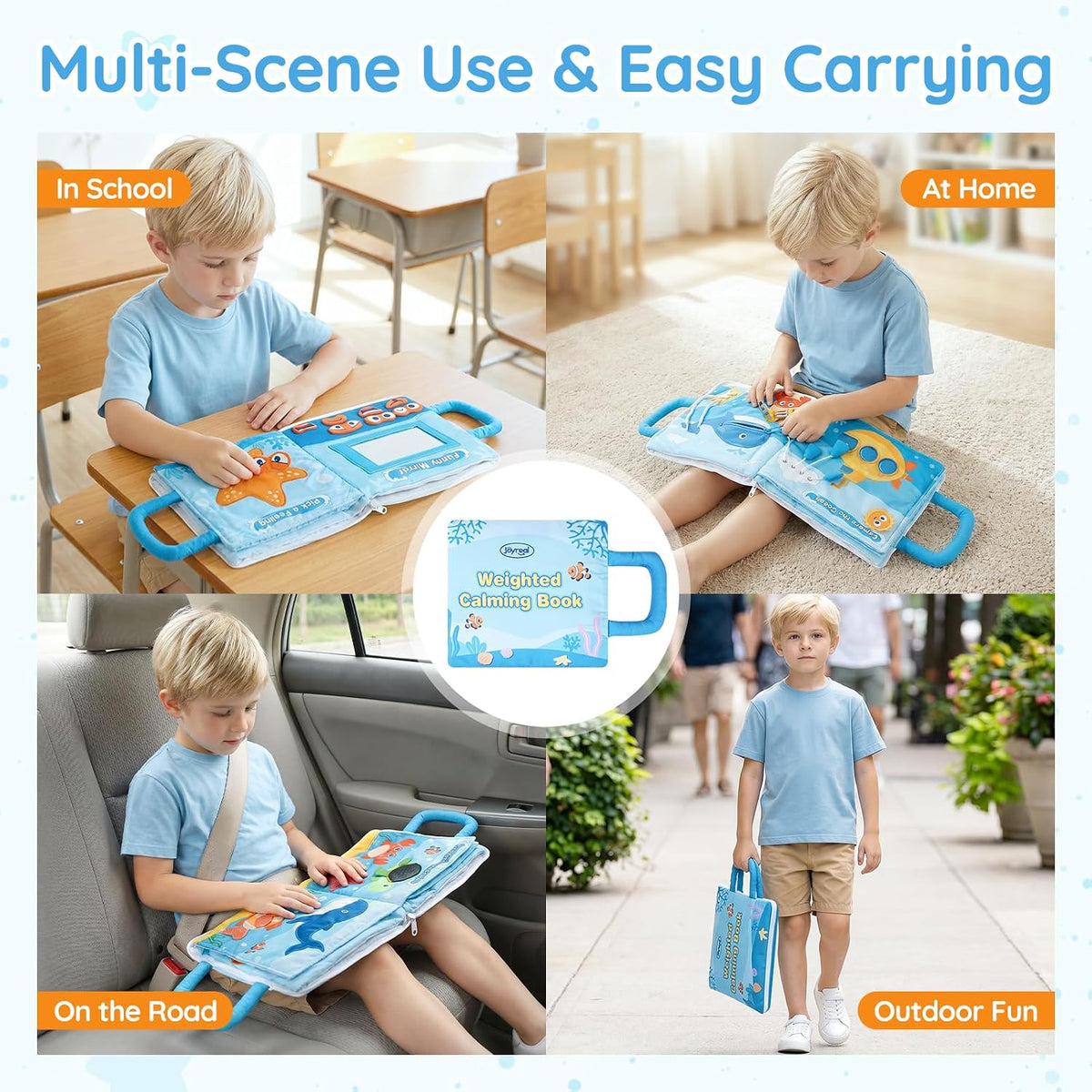 Weighted Calming Book for Kids, Sensory Toys for Calm Down, Stress, Anxiety